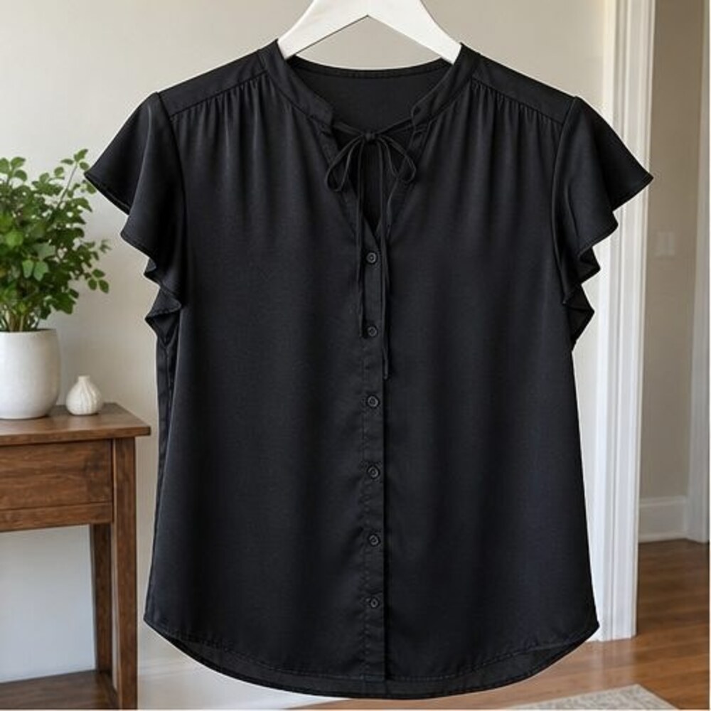 Black Button Blouse